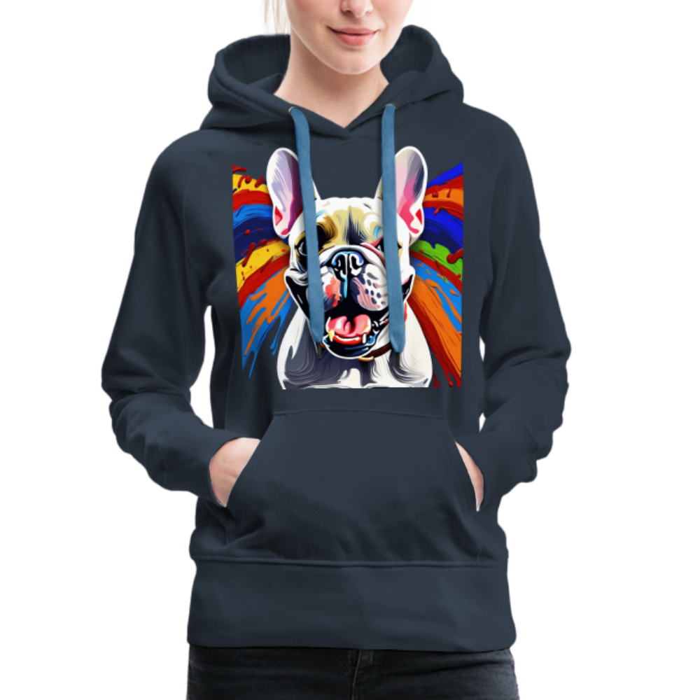 Painting bulldog Hoodie - navy