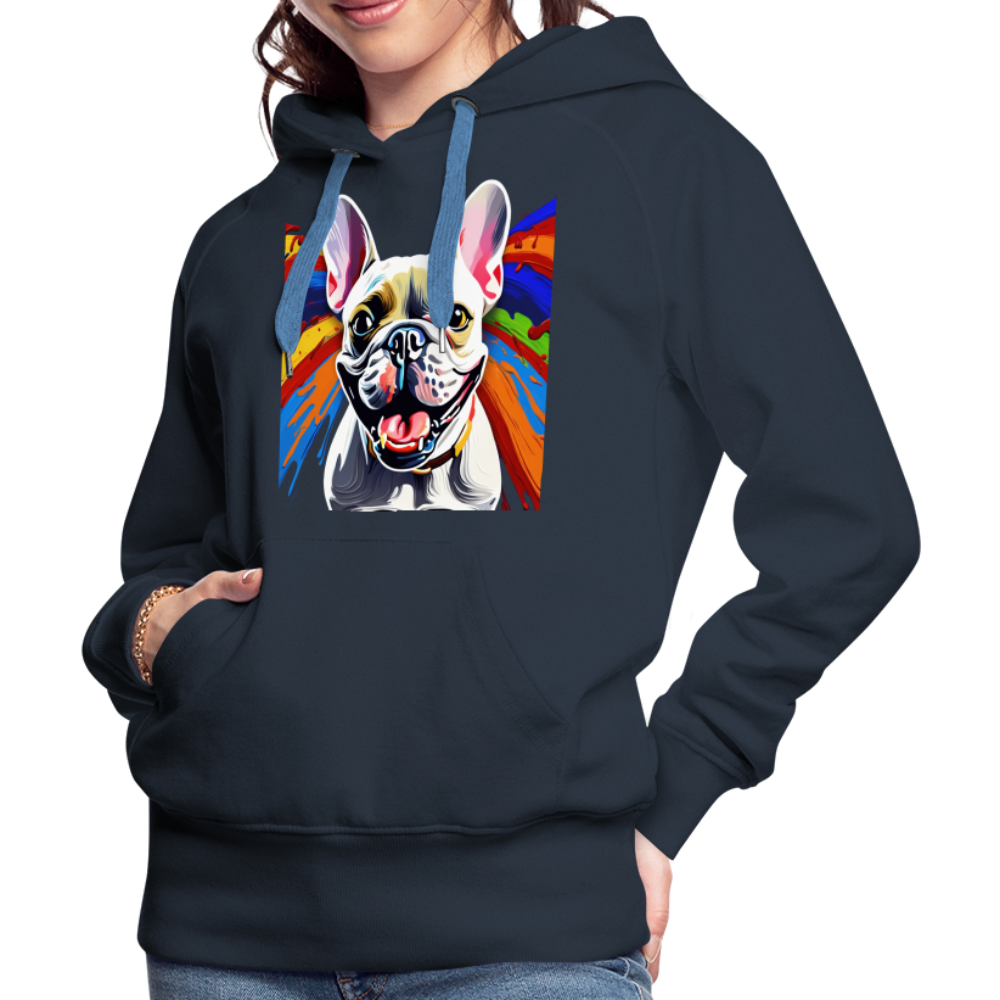 Painting bulldog Hoodie - navy